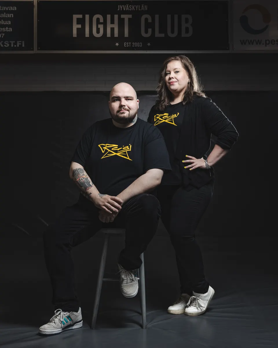 Julli Huikkonen and Madleena Konttinen, founders of Reigi, at Jyväskylä Fight Club